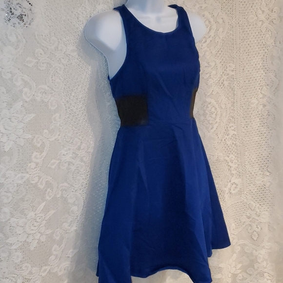 Blue Black flare dress by PJK Patterson J. Kincaid - Picture 13 of 13
